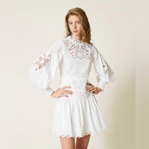 White Twin-Set Large Long Sleeve Dress